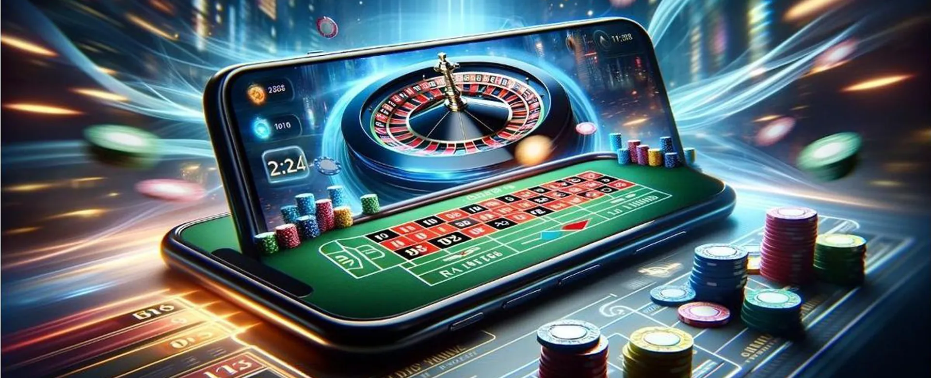 Abstract casino background with glowing lines